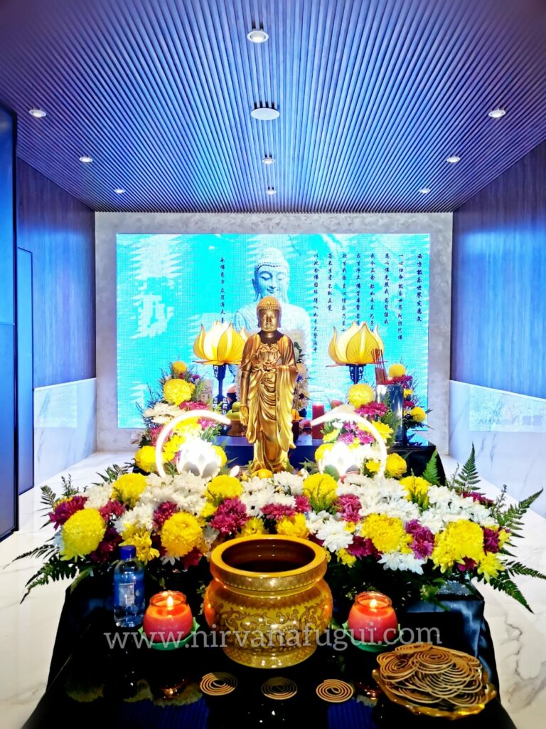 Buddhist Funeral organised in funeral parlor by Nirvana Singapore