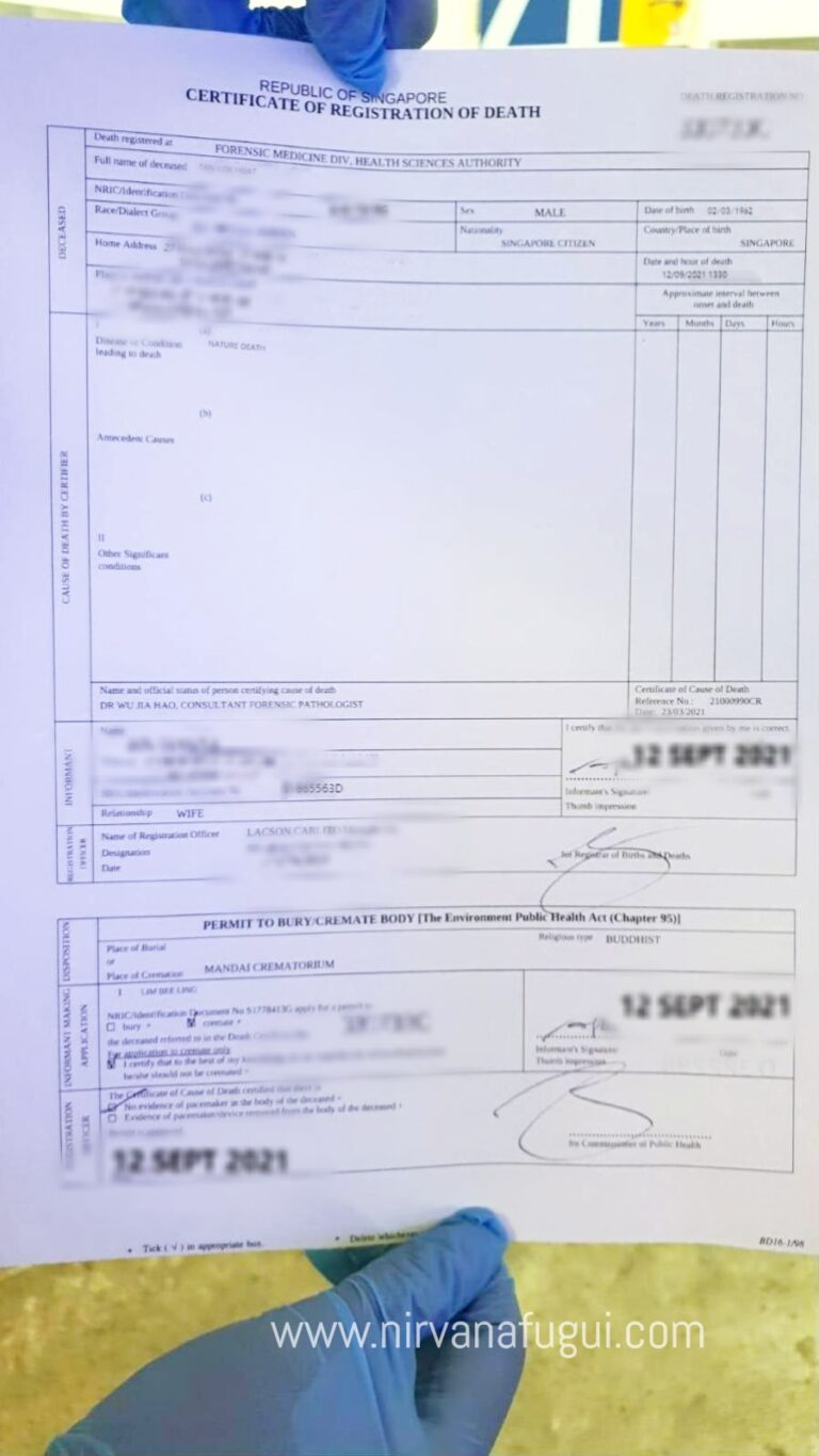 Death must be registered within 24 hours of occurrence