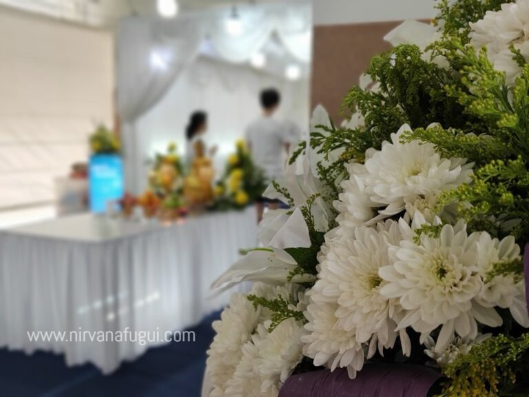 Flower Wreaths at a Buddhist Funeral