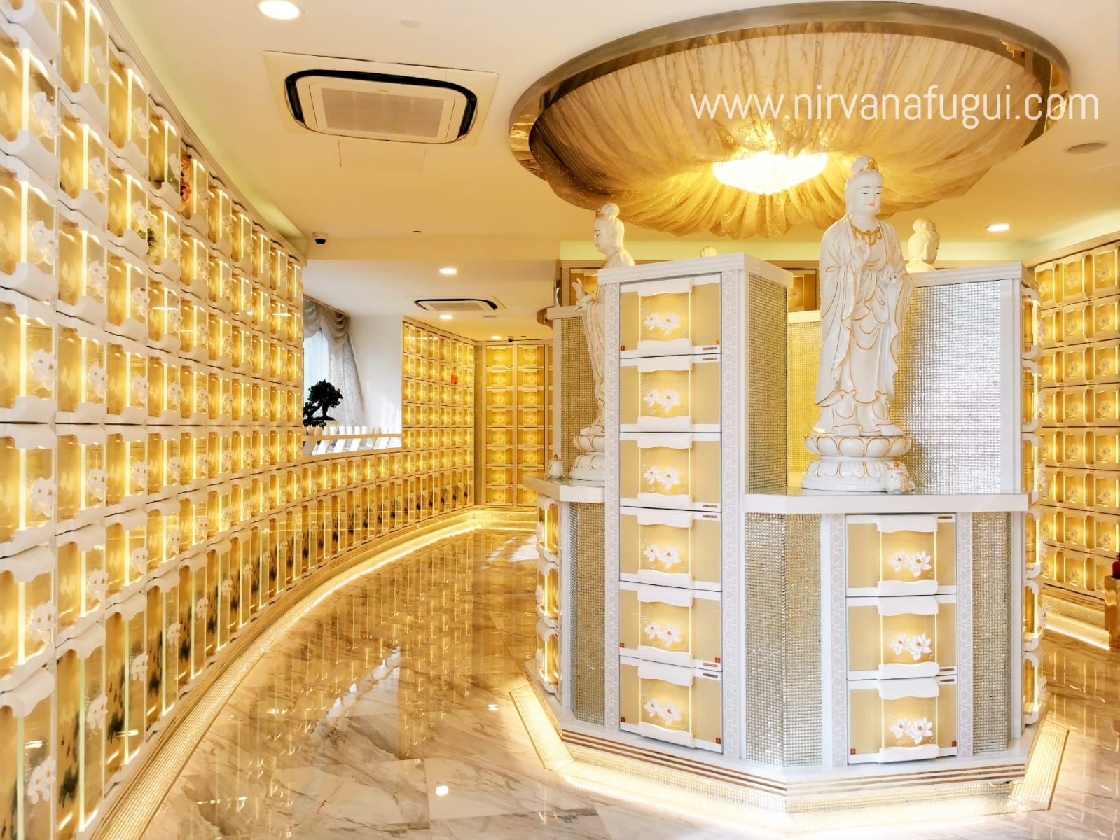 A columbarium suite for departed Buddhist devotees at Nirvana Singapore