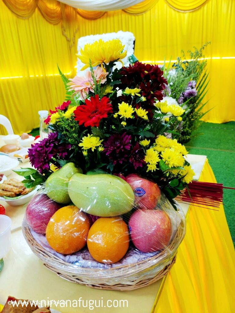 Food and Fruits Offering used in funeral services of Taoist