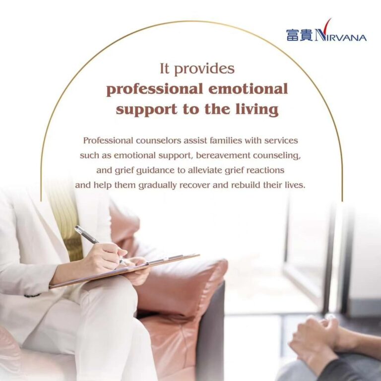 It provides professional emotional support for the living