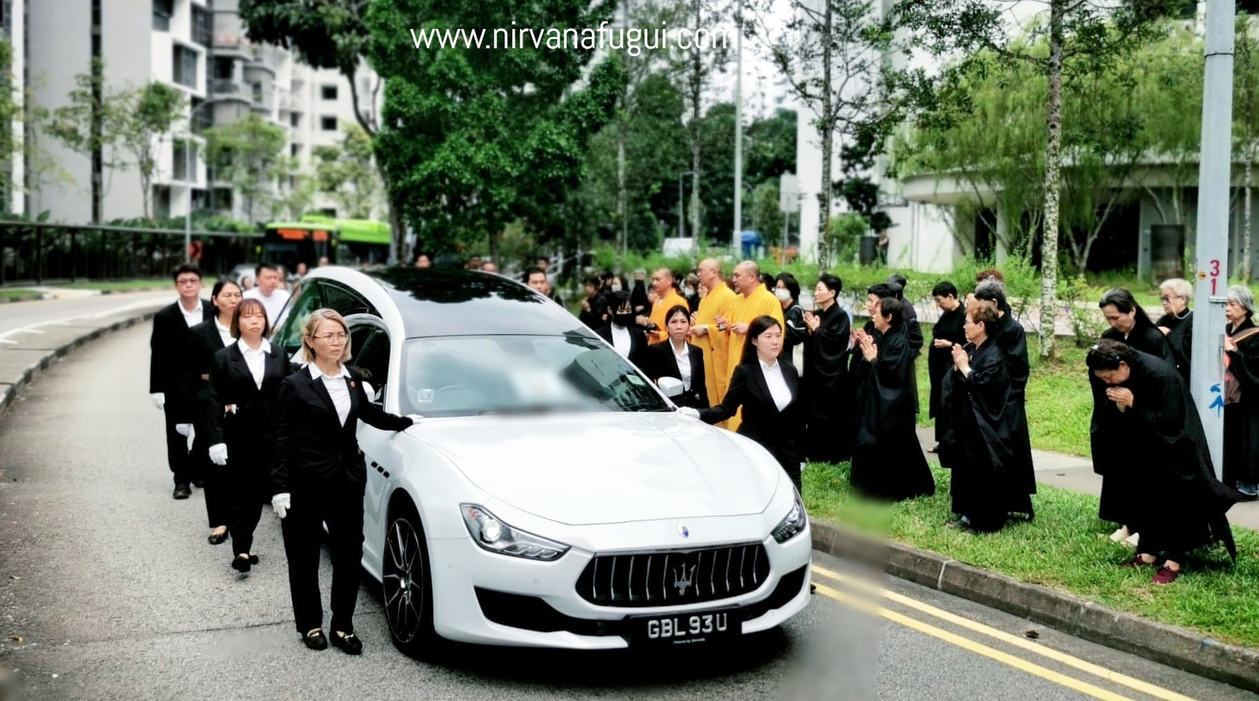 100 people Funeral Escort Team by Nirvana Singapore