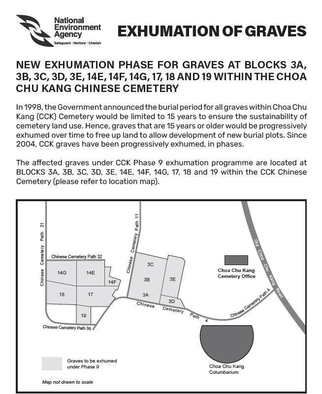 Cemetery Grave Exhumation Notice