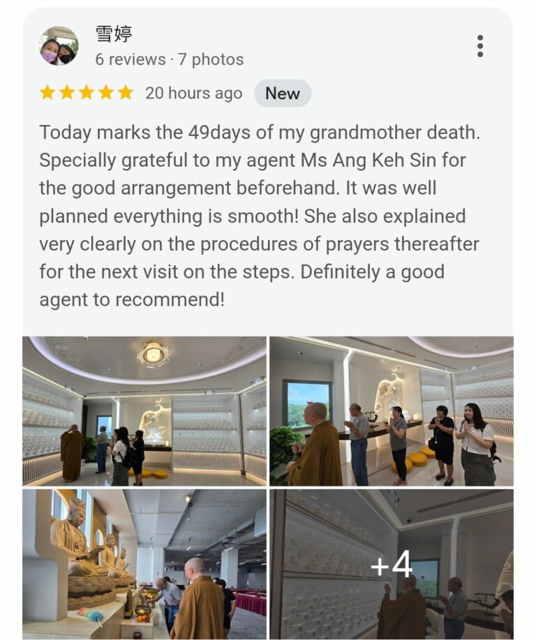This is the appreciation review comment by the granddaughter on 49th day ceremony