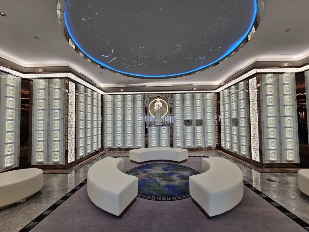 A well-designed, peaceful, and modern columbarium costs more