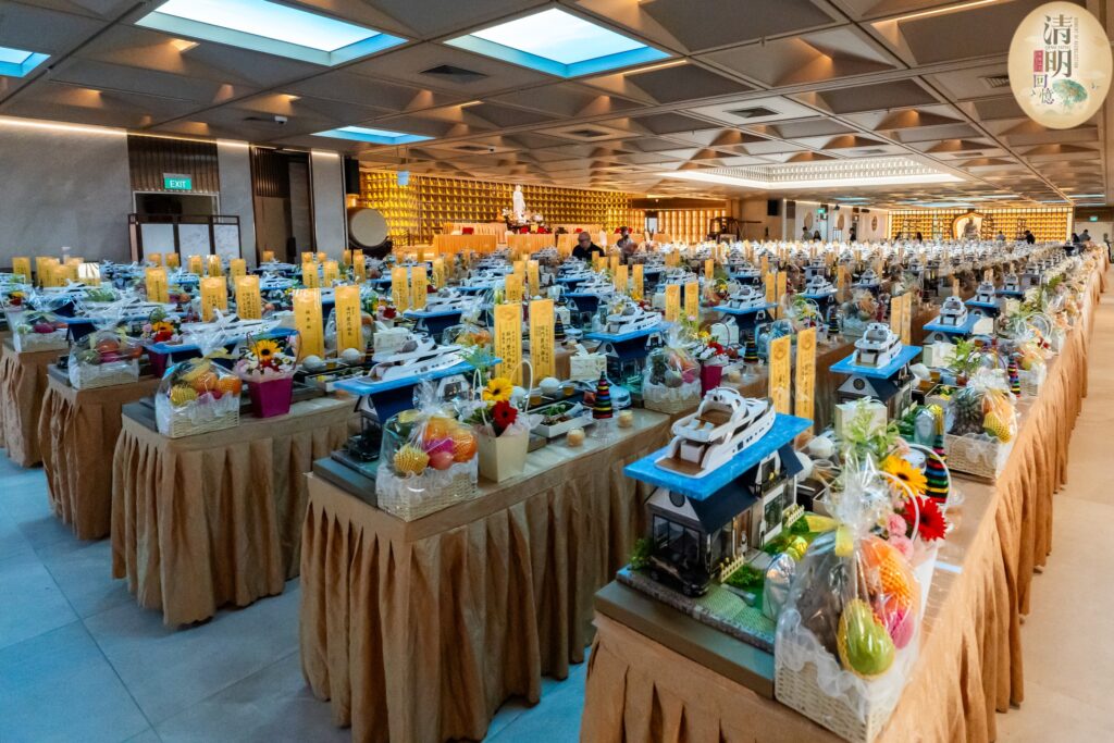 Qing Ming prayer ceremony setup at Block B Level 9