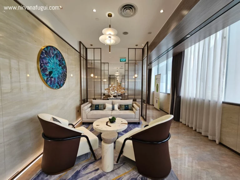 Comfortable air-conditioned customer lounge at Nirvana Memorial Garden Singapore