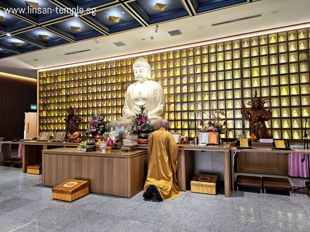 Shifu performs chanting at least 2 times a day in Lin San Temple